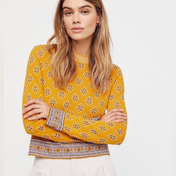 Free People New Age Crew Neck Sweater Small Size - Picture 1 of 6